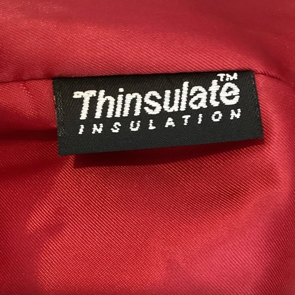 LL Bean womens red lambs wool DRESS Coat 1X Thinsulate lining-kick pleat - Picture 11 of 12